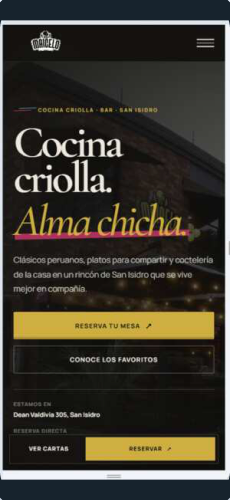 Sitio de Maicelo Restobar en móvil